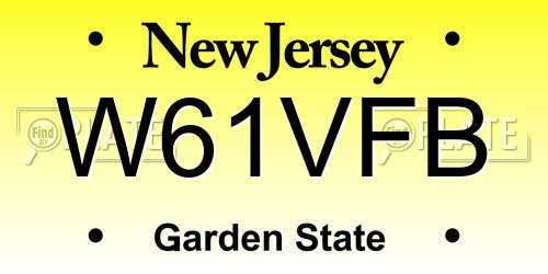 W61VFB New Jersey License Plate