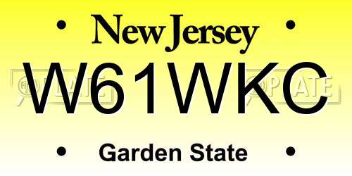 W61WKC New Jersey License Plate