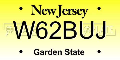 W62BUJ New Jersey License Plate