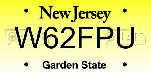 W62FPU New Jersey License Plate