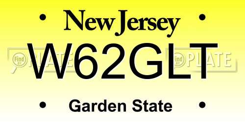 W62GLT New Jersey License Plate