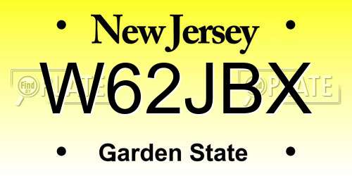 W62JBX New Jersey License Plate