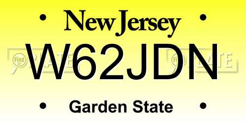 W62JDN New Jersey License Plate