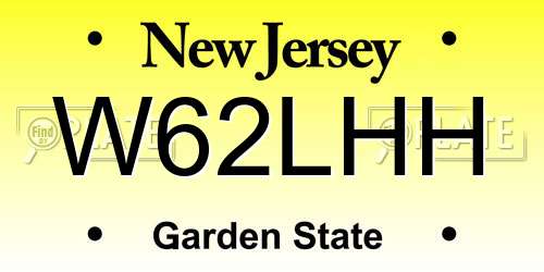W62LHH New Jersey License Plate