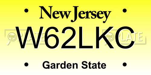 W62LKC New Jersey License Plate