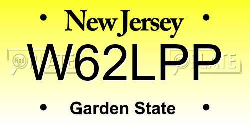 W62LPP New Jersey License Plate