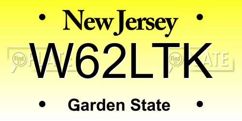 W62LTK New Jersey License Plate