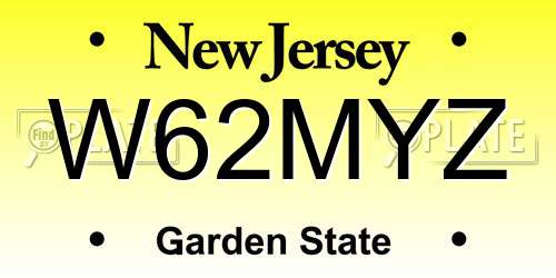 W62MYZ New Jersey License Plate
