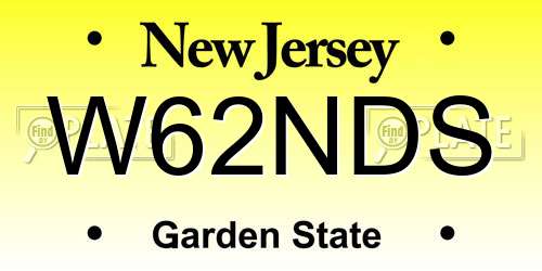W62NDS New Jersey License Plate