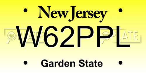 W62PPL New Jersey License Plate