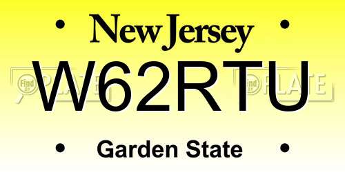 W62RTU New Jersey License Plate