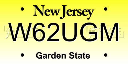 W62UGM New Jersey License Plate