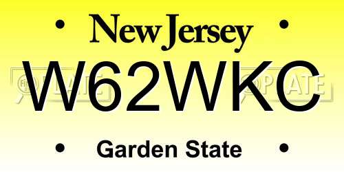 W62WKC New Jersey License Plate