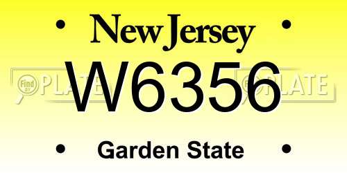 W6356 New Jersey License Plate