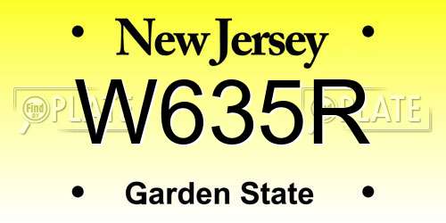 W635R New Jersey License Plate