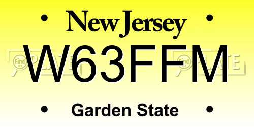 W63FFM New Jersey License Plate