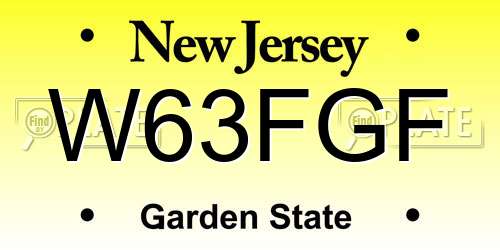 W63FGF New Jersey License Plate