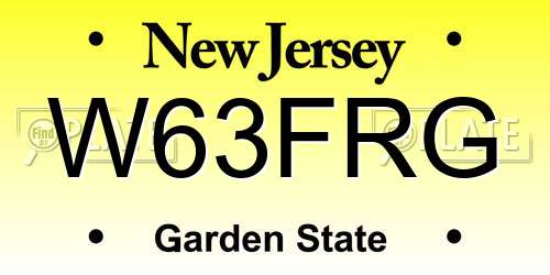 W63FRG New Jersey License Plate