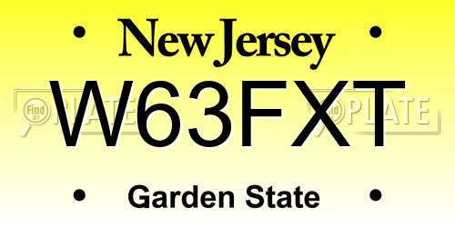 W63FXT New Jersey License Plate