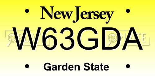 W63GDA New Jersey License Plate