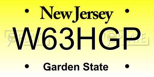 W63HGP New Jersey License Plate