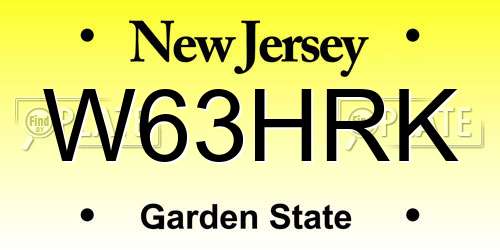 W63HRK New Jersey License Plate