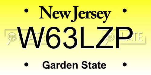 W63LZP New Jersey License Plate