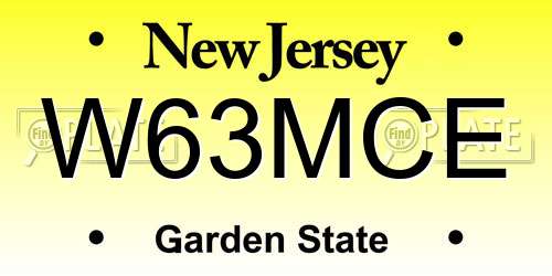 W63MCE New Jersey License Plate