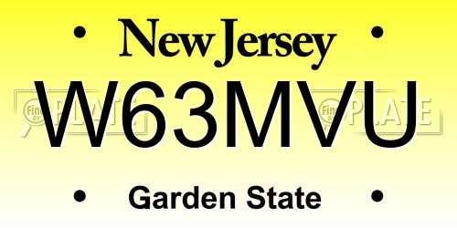 W63MVU New Jersey License Plate