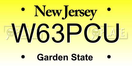 W63PCU New Jersey License Plate