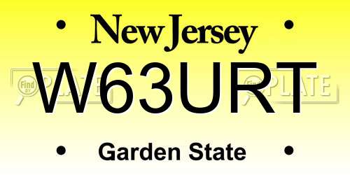 W63URT New Jersey License Plate