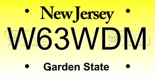 W63WDM New Jersey License Plate