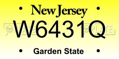 W6431Q New Jersey License Plate