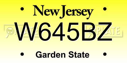 W645BZ New Jersey License Plate