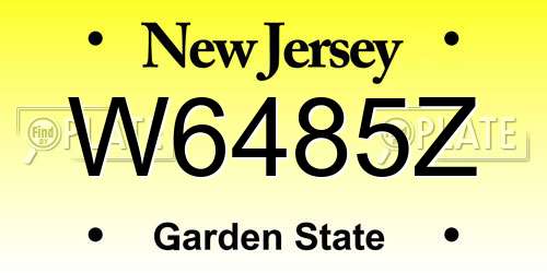 W6485Z New Jersey License Plate