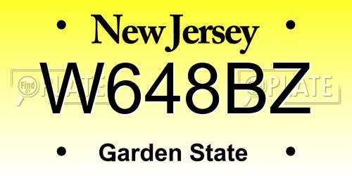 W648BZ New Jersey License Plate