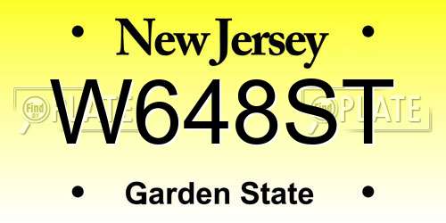 W648ST New Jersey License Plate