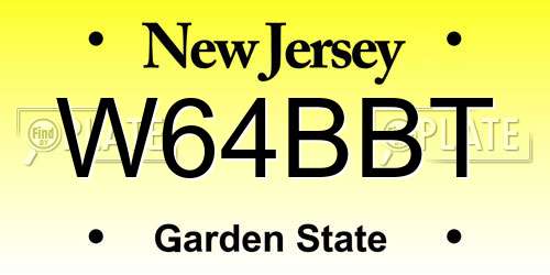 W64BBT New Jersey License Plate