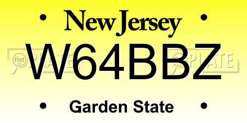 W64BBZ New Jersey License Plate