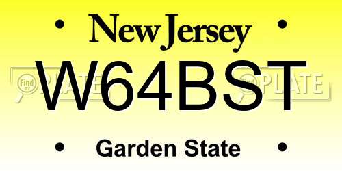 W64BST New Jersey License Plate