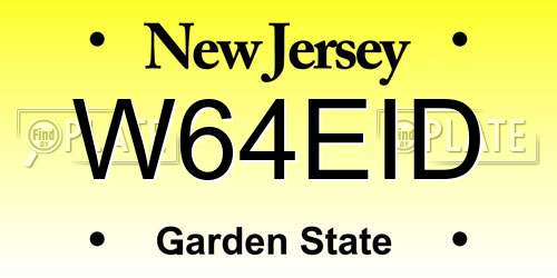 W64EID New Jersey License Plate