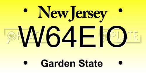 W64EIO New Jersey License Plate