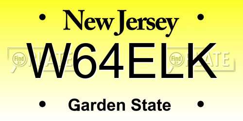 W64ELK New Jersey License Plate