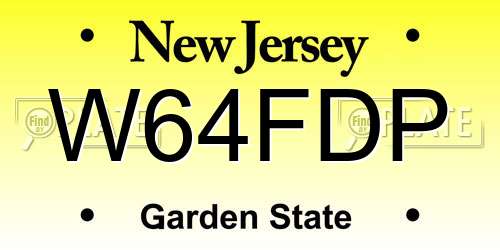 W64FDP New Jersey License Plate