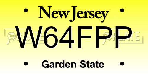 W64FPP New Jersey License Plate