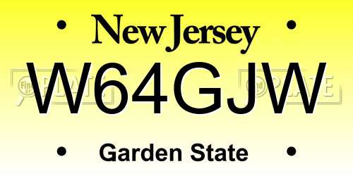 W64GJW New Jersey License Plate