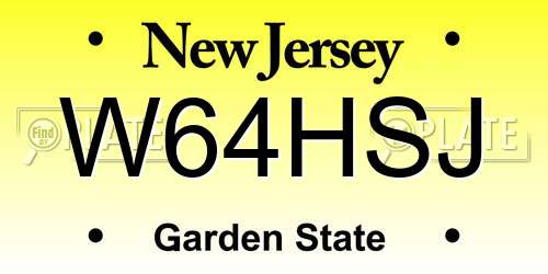 W64HSJ New Jersey License Plate