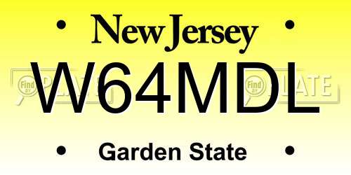 W64MDL New Jersey License Plate