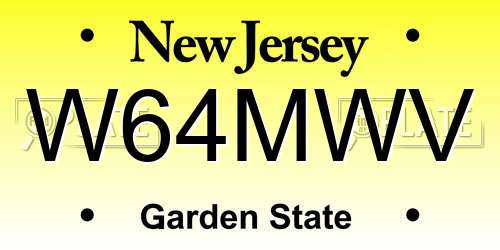W64MWV New Jersey License Plate