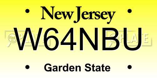 W64NBU New Jersey License Plate